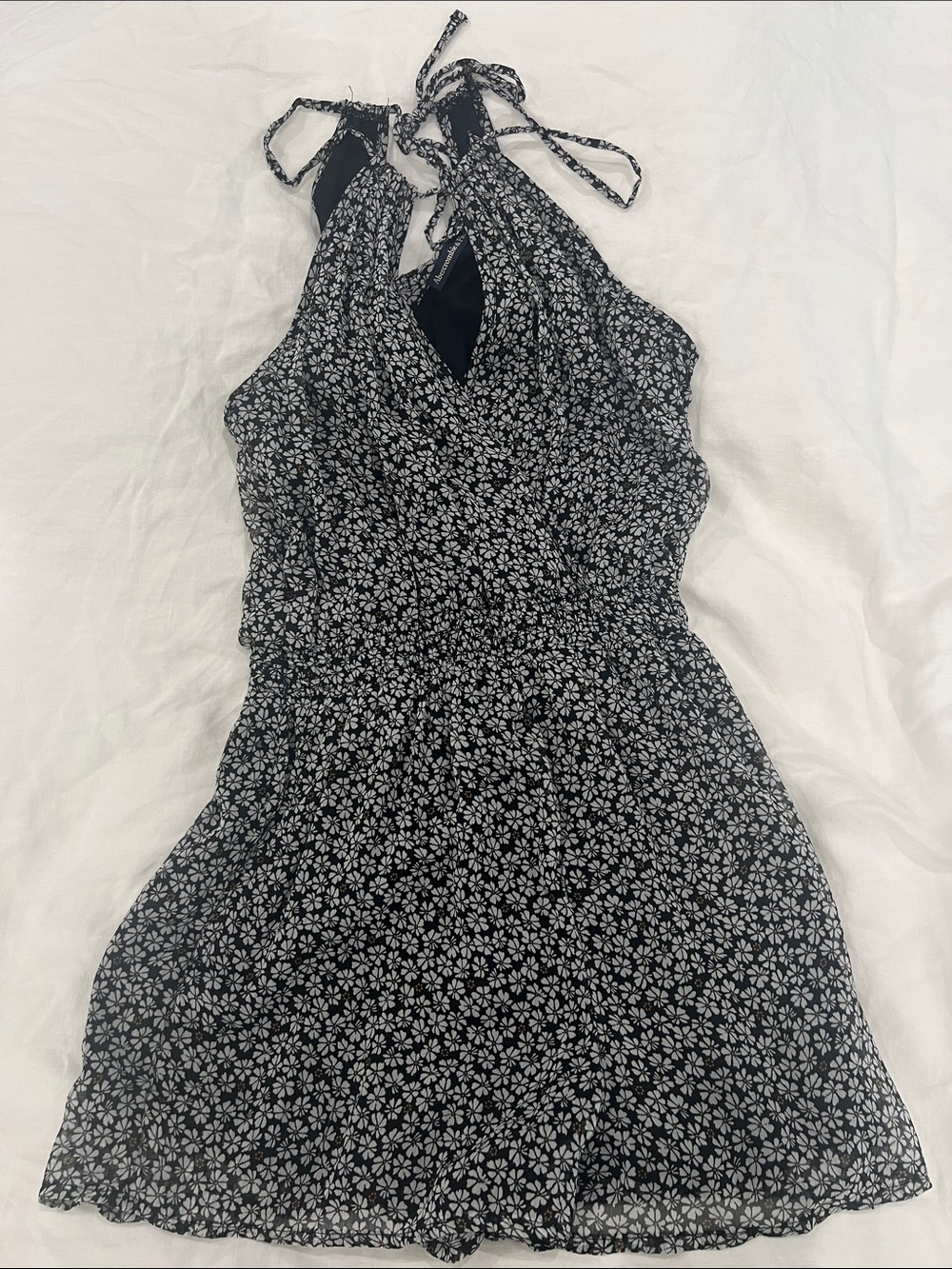 Black Floral Romper Abercrombie